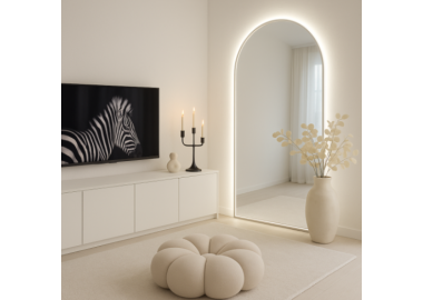 מראה קשתית ללא מסגרת עם תאורת לד אחורית 