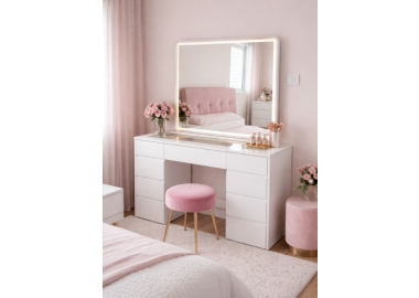 שידת איפור דגם לין כולל מראה לד