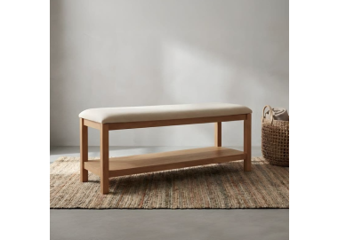 ספסל עץ דגם וינה עם ריפוד טבעי