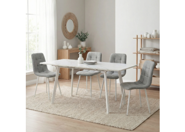 פינת אוכל נפתחת כולל ו-4 כסאות מרופדים דגם אריאל–גלית