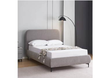 מיטת נוער 190×120 מרופדת בד רחיץ דגם קורין בגוון אפור