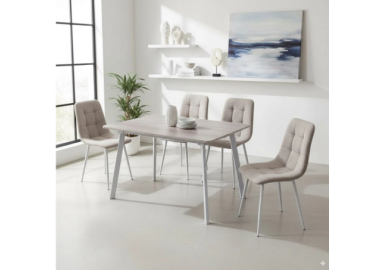 פינת אוכל נפתחת כולל ו-4 כסאות מרופדים דגם אביב-עידן