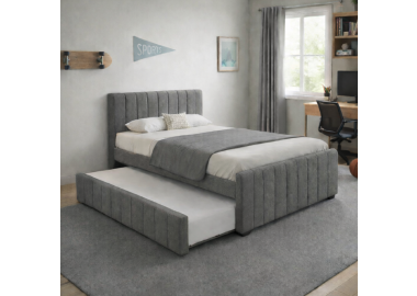 מיטה 190×120 בד רחיץ עם מיטת חבר דגם סנדי בגוון אפור