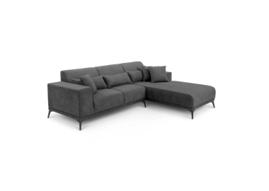 ספה פינתית רוחב 250 ס"מ דגם BIANKA בגוון אפור כהה