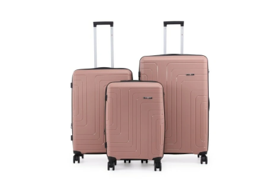 סט 3 מזוודות יוקרה קשיחות 20\27\31 דגם Florida צבע רוז גולד