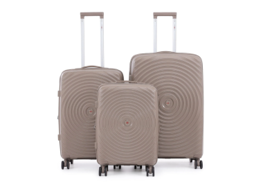 סט 3 מזוודות יוקרה קשיחות 20\24\28 דגם Bali צבע שמפניה