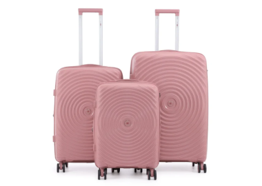 סט 3 מזוודות יוקרה קשיחות 20\24\28 דגם Bali צבע רוז גולד