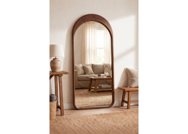 מראה עומדת קשת מסגרת עץ מלא