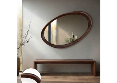 מראת פורמה אובלית מעץ אגוז מלא