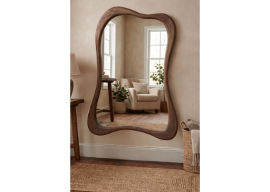 מראת נובה אורגנית מעץ אגוז טבעי