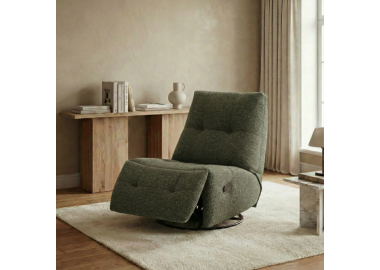 כורסת טלוויזיה מסתובבת עם מנגנון נדנוד והדום נשלף דגם ליאור בגוון ירוק