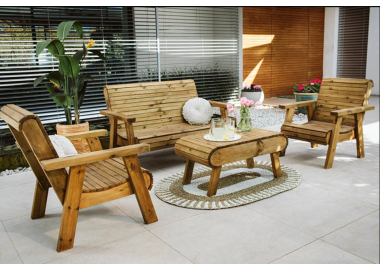 מערכת ישיבה מעוגלת לגינה דגם Retro