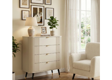 שידת 4 מגירות מעוצבת דגם סופיה גוון קשמיר