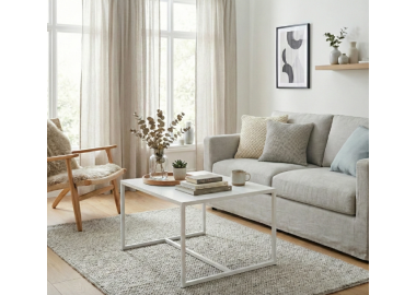 שולחן סלון דגם מנור בגוון לבן