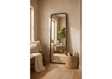 מראה עומדת מלבנית מעץ טבעי עיצוב מודרני חמים דגם 7754