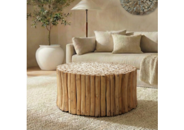 שולחן סלון עגול מעץ דגם טורו