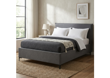 מיטה לנוער 190×120 עם ארגז מצעים דגם גלורי בגוון אפור