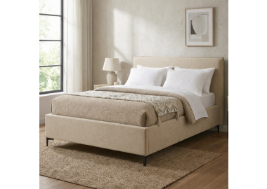 מיטה זוגית 200×160 עם ארגז מצעים דגם גלורי בגוון קרם