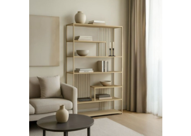 כוננית מדפים בגוון שמנת