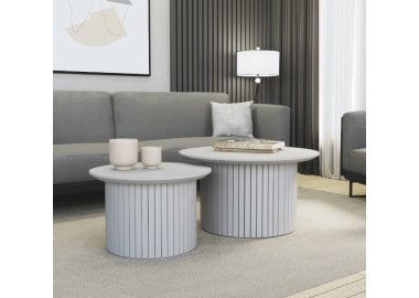 זוג שולחנות לסלון דגם Merllo גוון אפור בטון