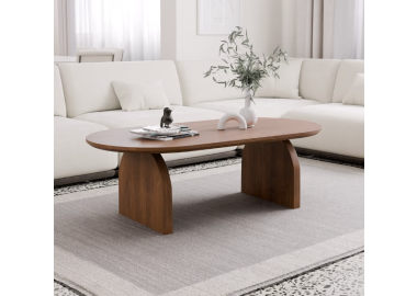 שולחן לסלון אובלי דגם Aria גוון אגוז אמריקאי