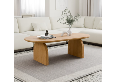 שולחן לסלון אובלי דגם Aria גוון אלון טבעי