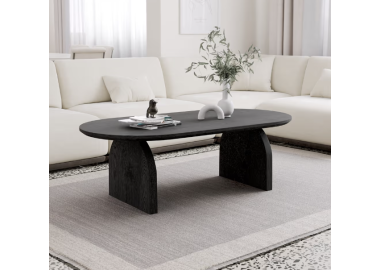 שולחן לסלון אובלי דגם Aria גוון אלון שחור