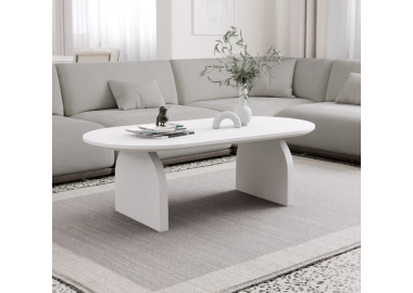 שולחן לסלון אובלי דגם Aria גוון לבן מט