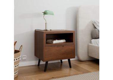 שידת לילה דגם Lisbon אגוז אמריקאי