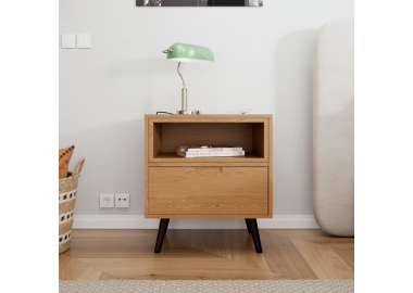 שידת לילה דגם Lisbon אלון טבעי