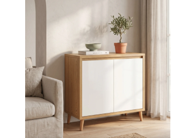 ארון 4 תאים דגם דיאנה עץ בשילוב לבן