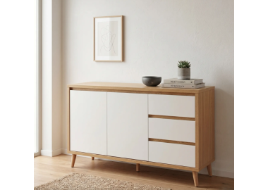 שידת קונסולה דגם דיאנה עץ בשילוב לבן