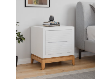 שידת לילה דגם London גוון לבן מט