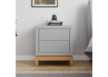 שידת לילה דגם London גוון אפור בטון