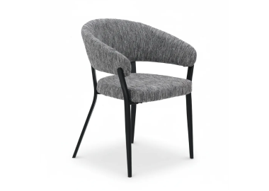 כורסת המתנה מעוצבת מרופדת בד דגם הוליווד בגוון אפור