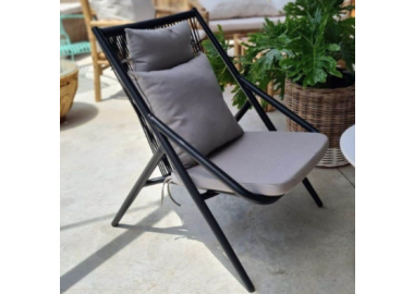 כורסא אלומיניום בגוון שחור Leisure 