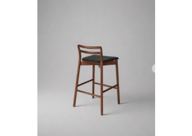 כסא בר עץ דגם גפרי בגוון אגוז