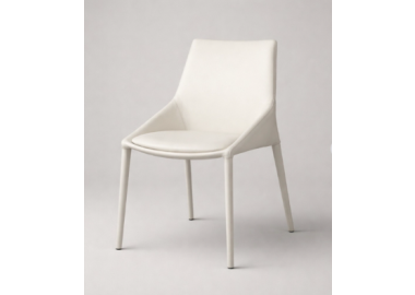 כסא אוכל ברוני דמוי עור בגוון לבן