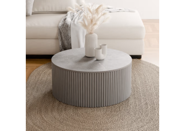 שולחן סלון עגול דגם Ring פורמייקה 02 אפורה