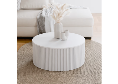 שולחן סלון עגול דגם Ring לבן מט