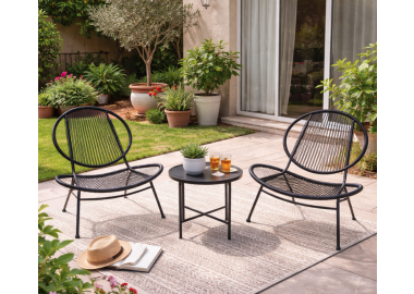 פינת ישיבה בגוון שחור OUTDOOR
