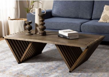 שולחן סלון עץ בגוון טבעי 135*72 ס"מ דגם דיאגון