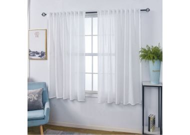 וילון השחלה דגם לורנס 140x160 ס"מ צבע לבן