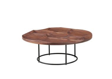 שולחן סלון פורניר אגוז 85*85 ס"מ דגם סלון זן