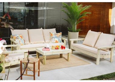 מערכת ישיבה תלת מושבית לגינה דגם Chill Family