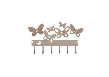 מתלה מפתחות מעוצב ממתכת דגם BUTTERFLY בז'