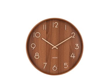 שעון קיר עץ וזכוכית 3D דגם בס כהה 40 ס"מ