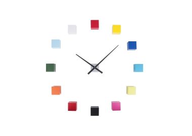 שעון קיר מעוצב - הדבקות קוביות צבעוני DIY