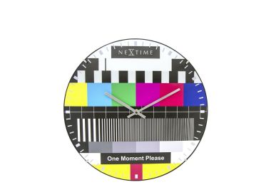 שעון קיר צבעוני טלוויזיה TV - זכוכית DOME קוטר 35 ס"מ