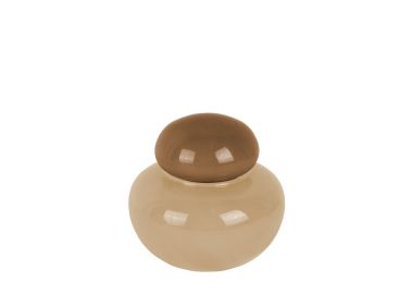 בקבוק נוי מזכוכית דגם דולצ'ה חום בהיר